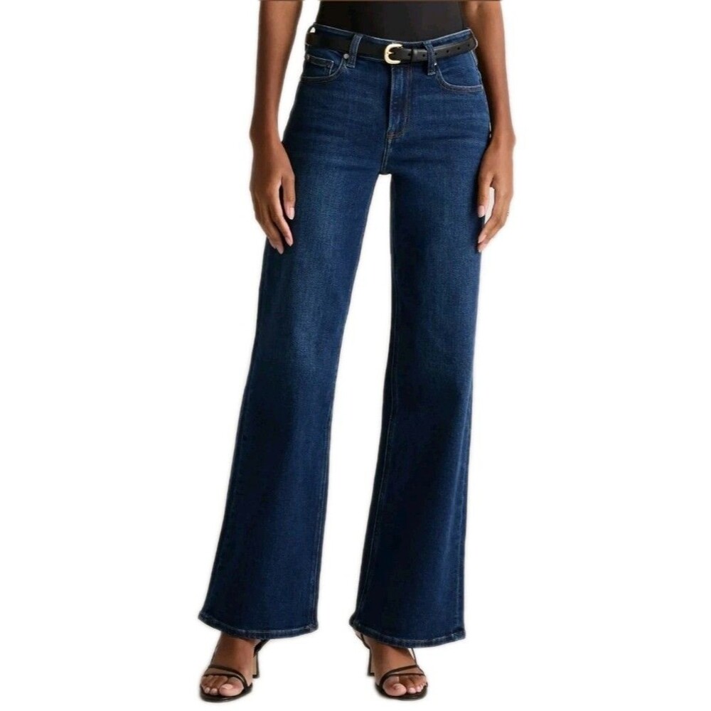 Quince Bella Stretch Wide Leg Women's Jeans Midnight Blue Size 29x34